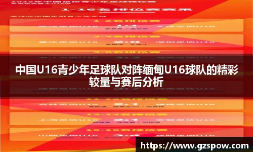 中国U16青少年足球队对阵缅甸U16球队的精彩较量与赛后分析